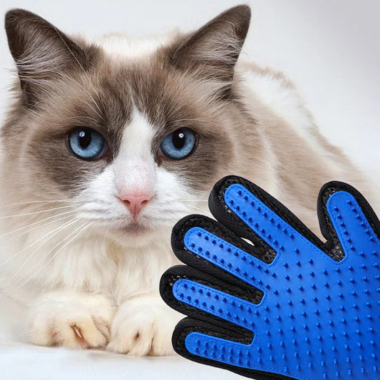 Silicone Pet Grooming Gloves | Cat & Dog Hair Removal | Gentle Deshedding Tool